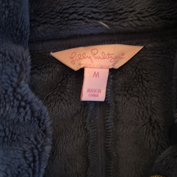 Lilly Pulitzer Grace Fleece zip up navy blue M - Picture 4 of 5